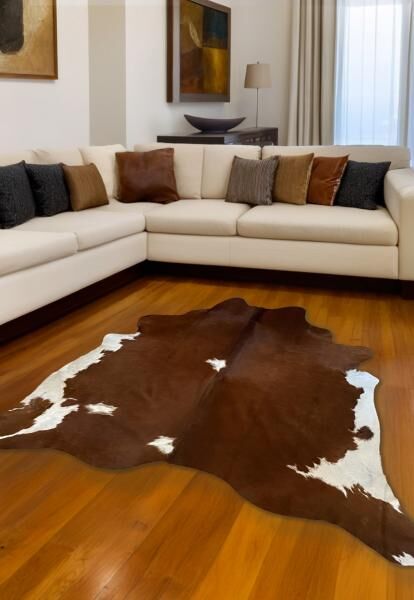 Cowhide/Calfskin Brown/White