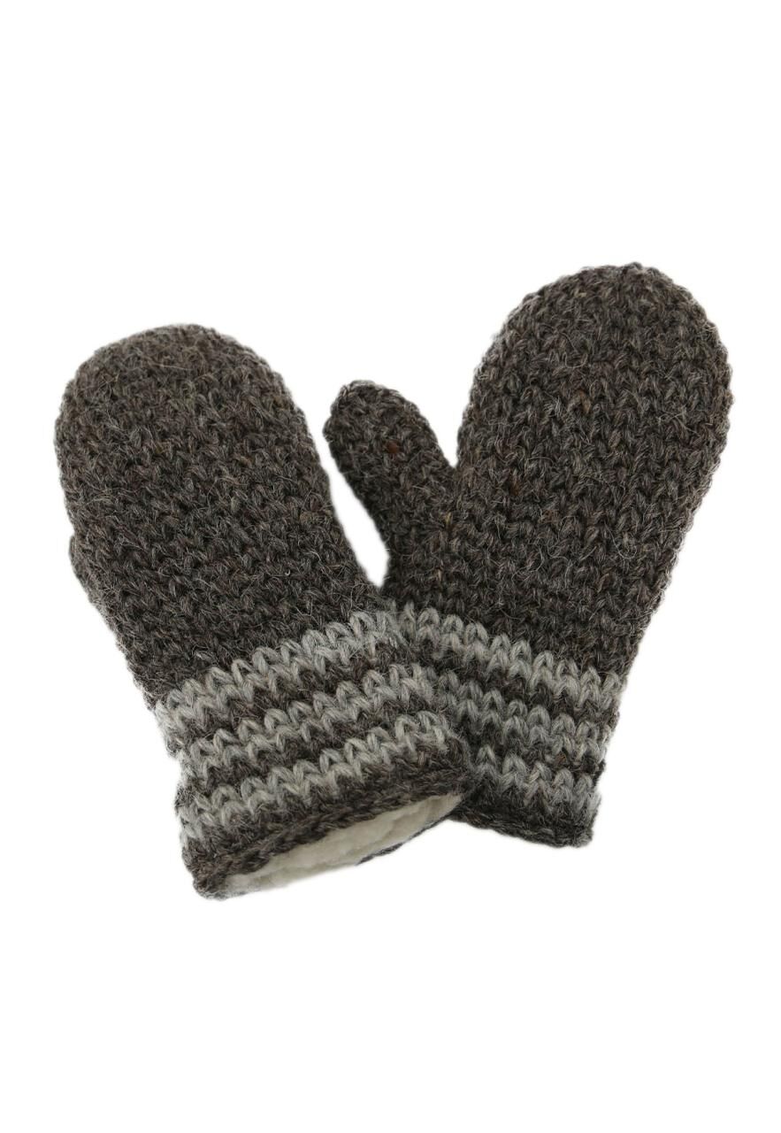 Bernie Handgestrickte Fausthandschuhe gefüttert Anthrazit -