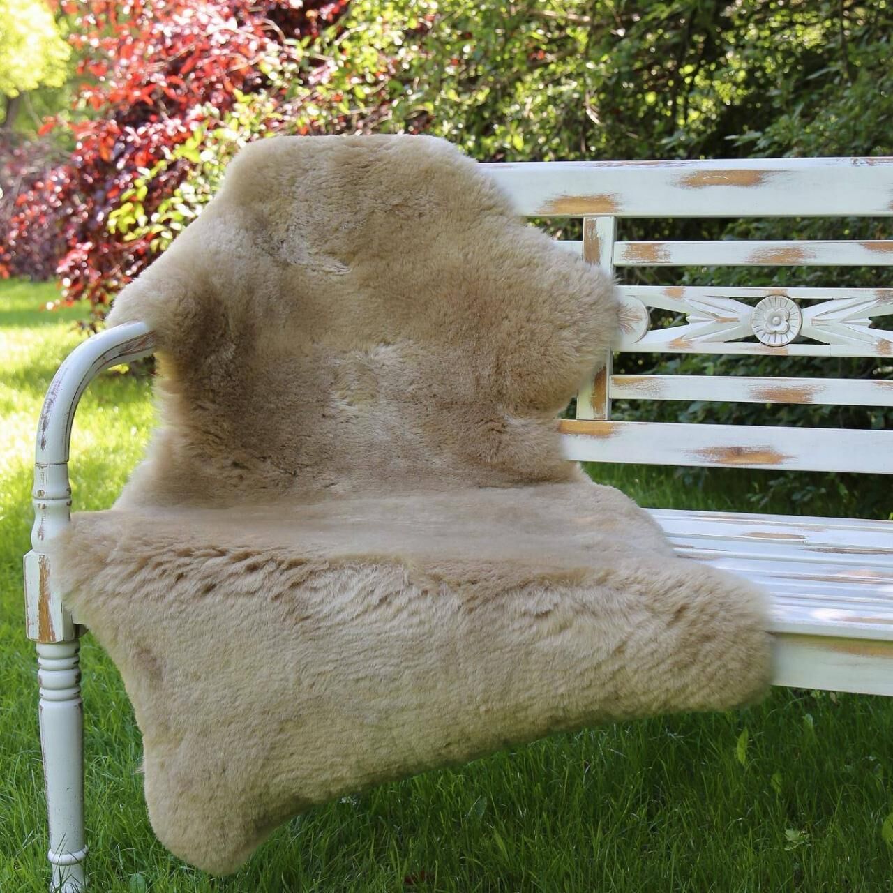 Lammfell Merino Milchkaffee Kurzhaar - Größe: 110-120