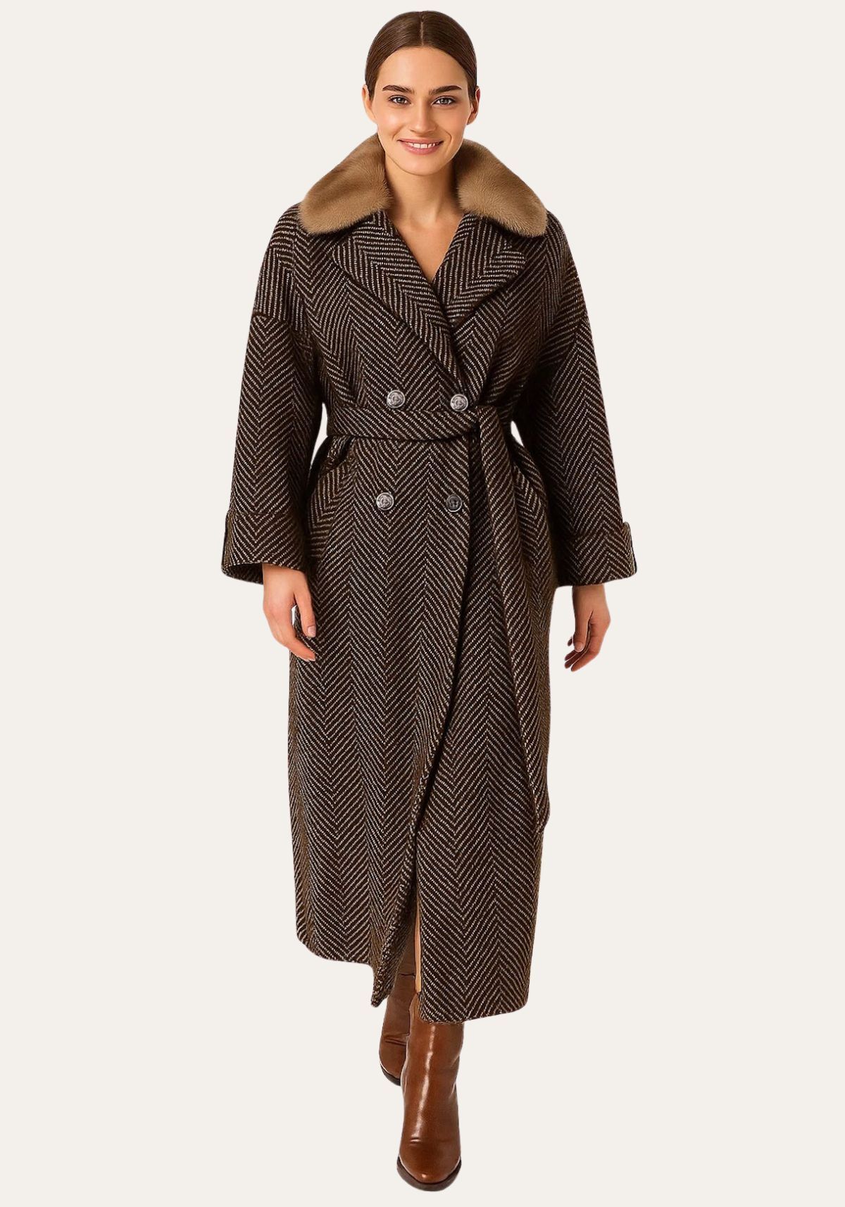 Mantel Clara – Eleganz in Kaschmir und Struktur