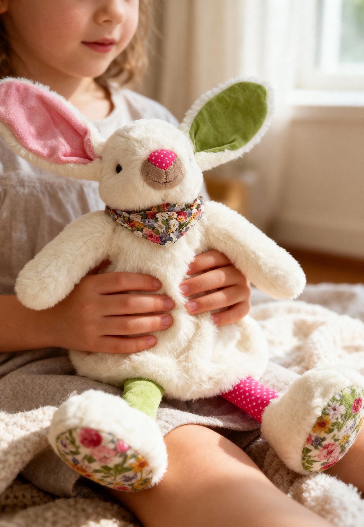 Wärmflasche mit Schnuffeltier „Hase Bunny“ – 0,8 L , waschbar & kuschelig weich