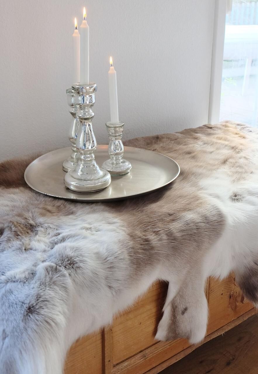 Rentierfell - CREME/BRAUN - Größe: 170-180