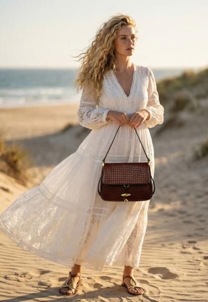 Elegante Lederhandtasche mit Klappe für Damen – Seravelle