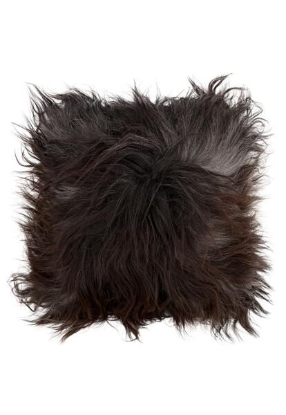 Lammfellkissen Heidschnucke Braun Grau mit Inlett
