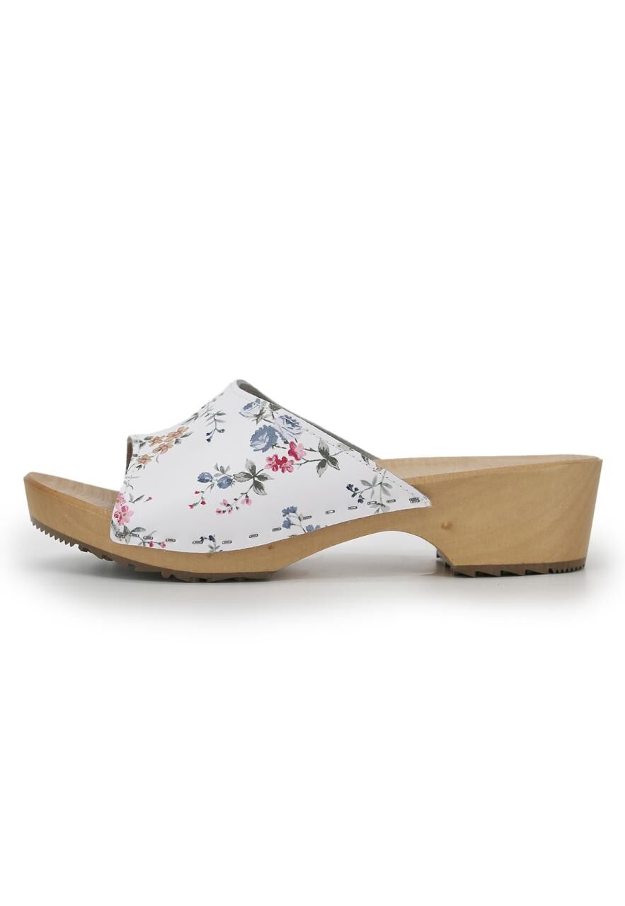 Leder Sandalen Clogs Bella Weiß - Schuhgröße: EUR 37