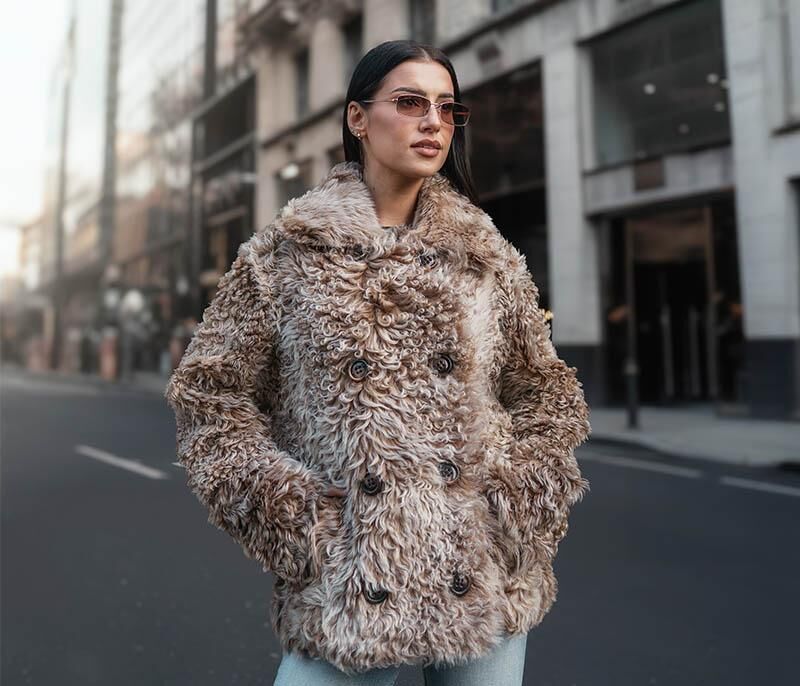 Toscana Lammfellmantel Xenia Schwarz