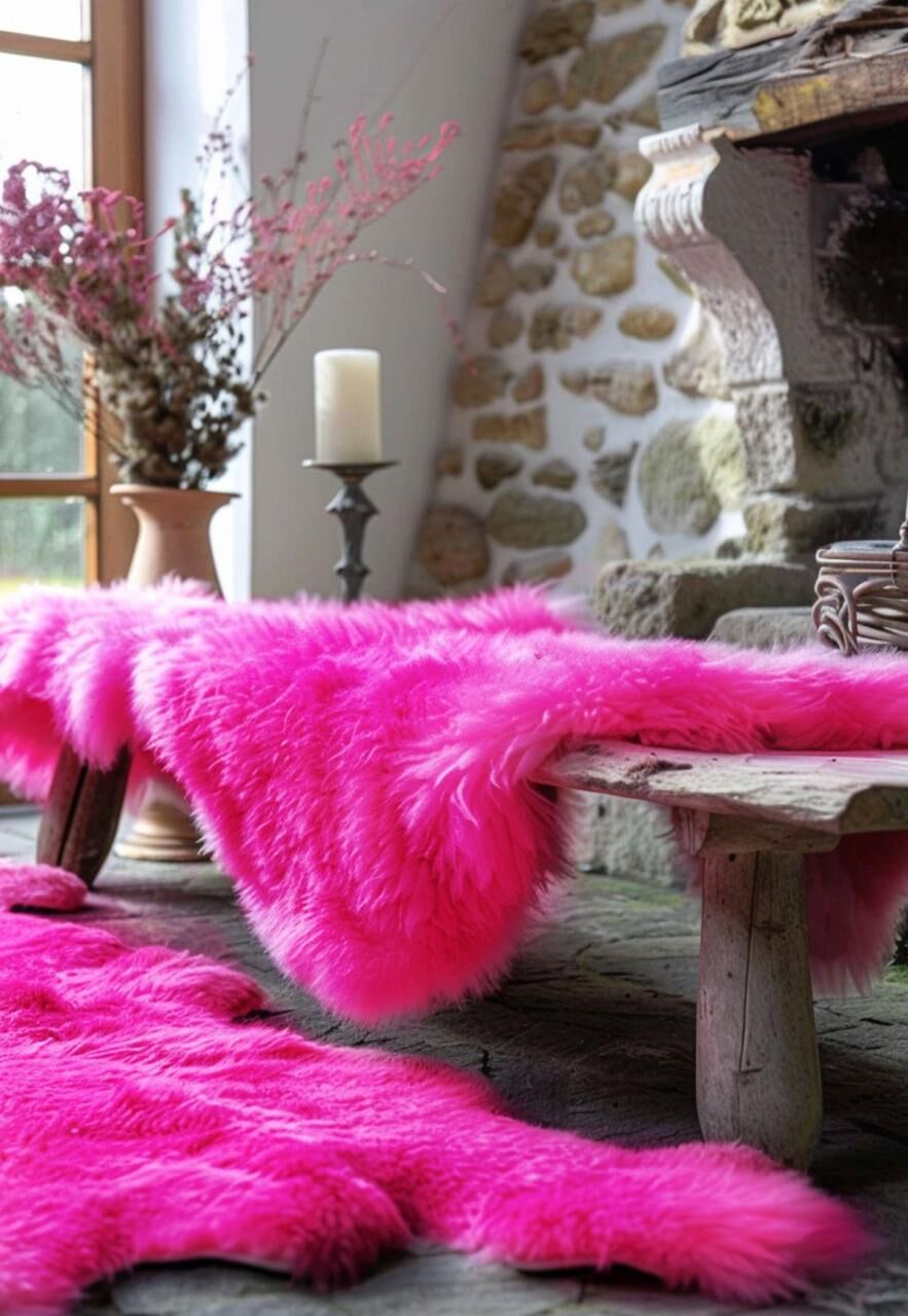 Lammfell Merino Pink - Größe: 130-140
