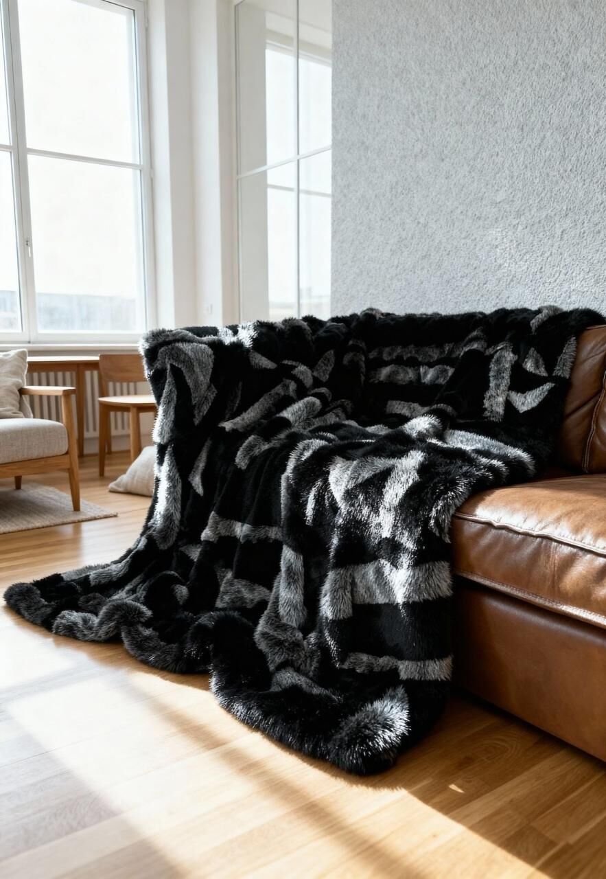 Lammfelldecke Toscana 200 x 200 cm Modell 2513 Anthrazit ... -