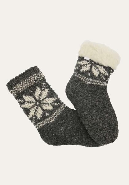 Handgestrickte Merino Wollsocken gefüttert Modell 8