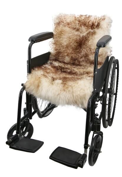 Lammfell Rollstuhl Auflage Stracciatella