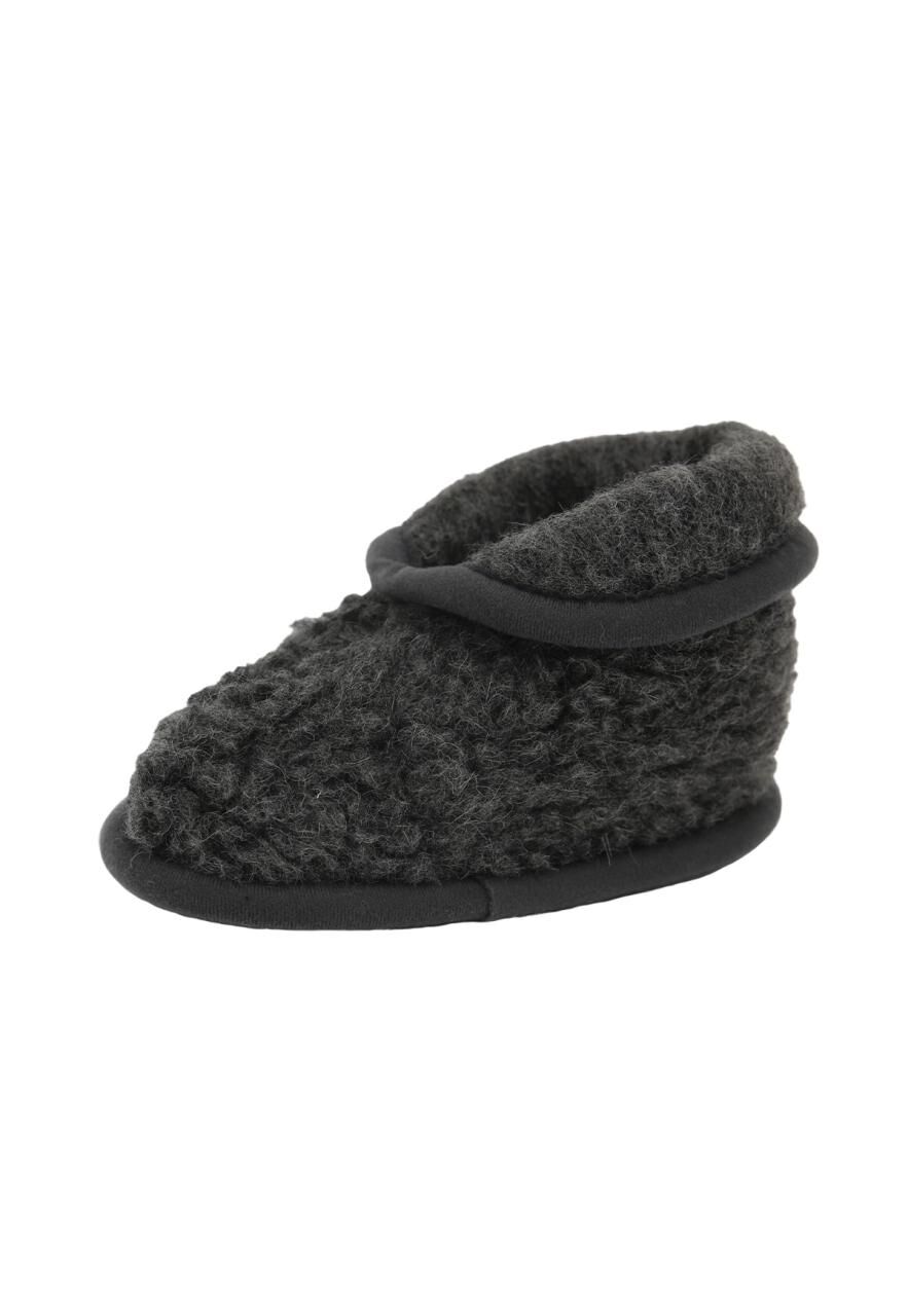 Hausschuhe aus Merinowolle - LOUIE - Farbe: Anthrazit | Schuhgröße: EUR 29/30
