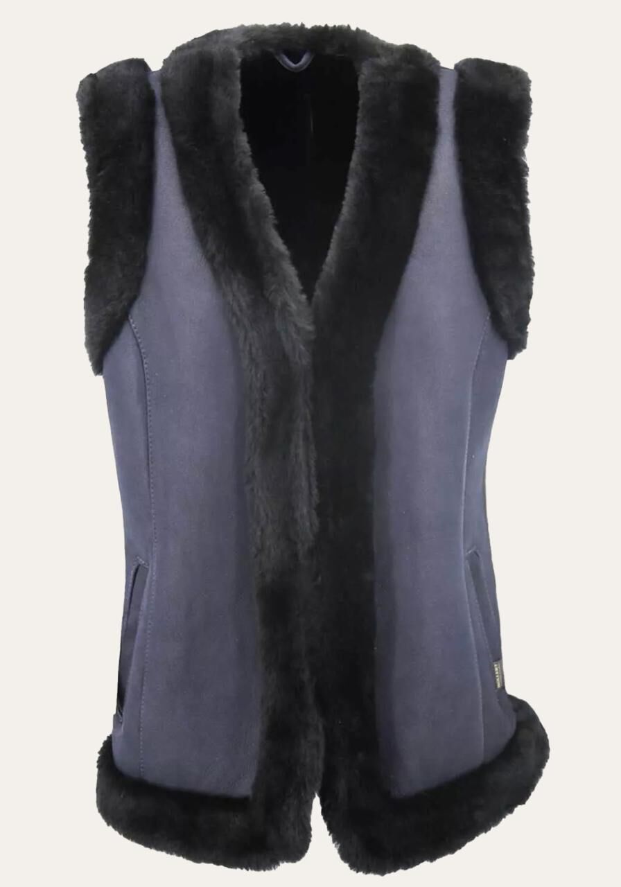 Lammfweste - HEIDI DUNKELBLAU - Größe: XL