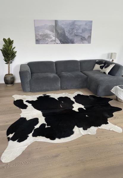 Cowhide/Calfskin Black/White