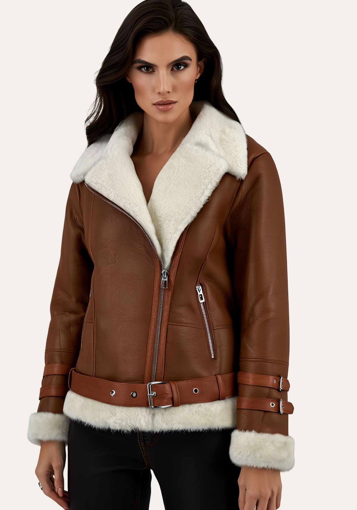 Shearling Lammfelljacke – Edler Komfort im stilvollen Fliegerstyle