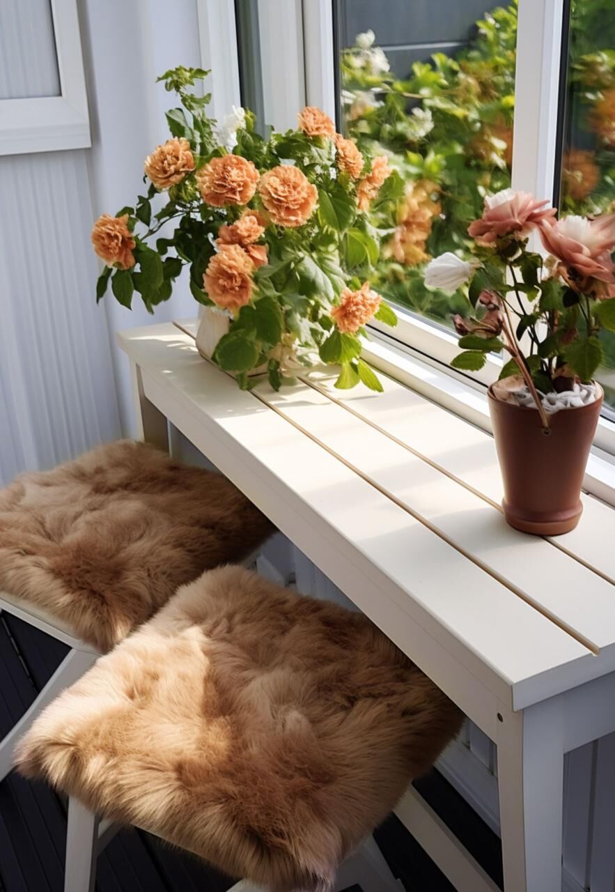 Lammfell Sitzkissen 40 x 40 cm Coburger Fuchsschaf -