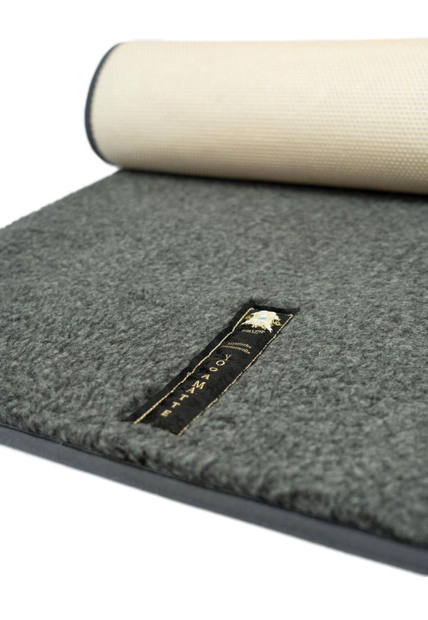 Yogamatte aus Merinowolle Organic 70x200 cm Anthrazit -