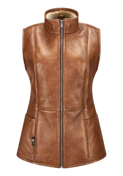 Lammfellweste Emma Kastanie/Cappuccino