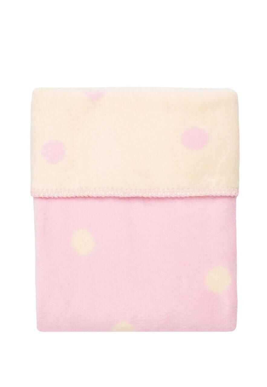 Babydecke aus 100% Baumwolle 75 x 100 mit Punkten - Farbe: Rosa