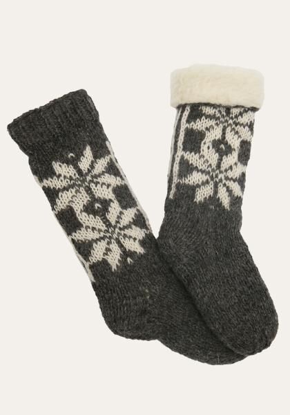 Hand-knitted Merino Wool Socks Lined Model 1