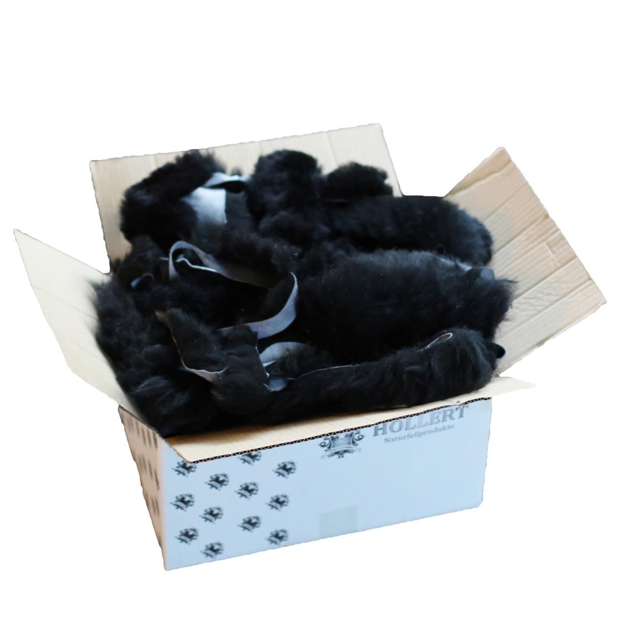 Lammfell Bastelfelle 1,5 kg Schwarz -