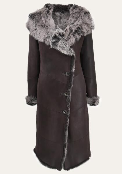 Damen Mantel Lammfell Mantel Braun Damen-Lammfellmantel, Hellbraun