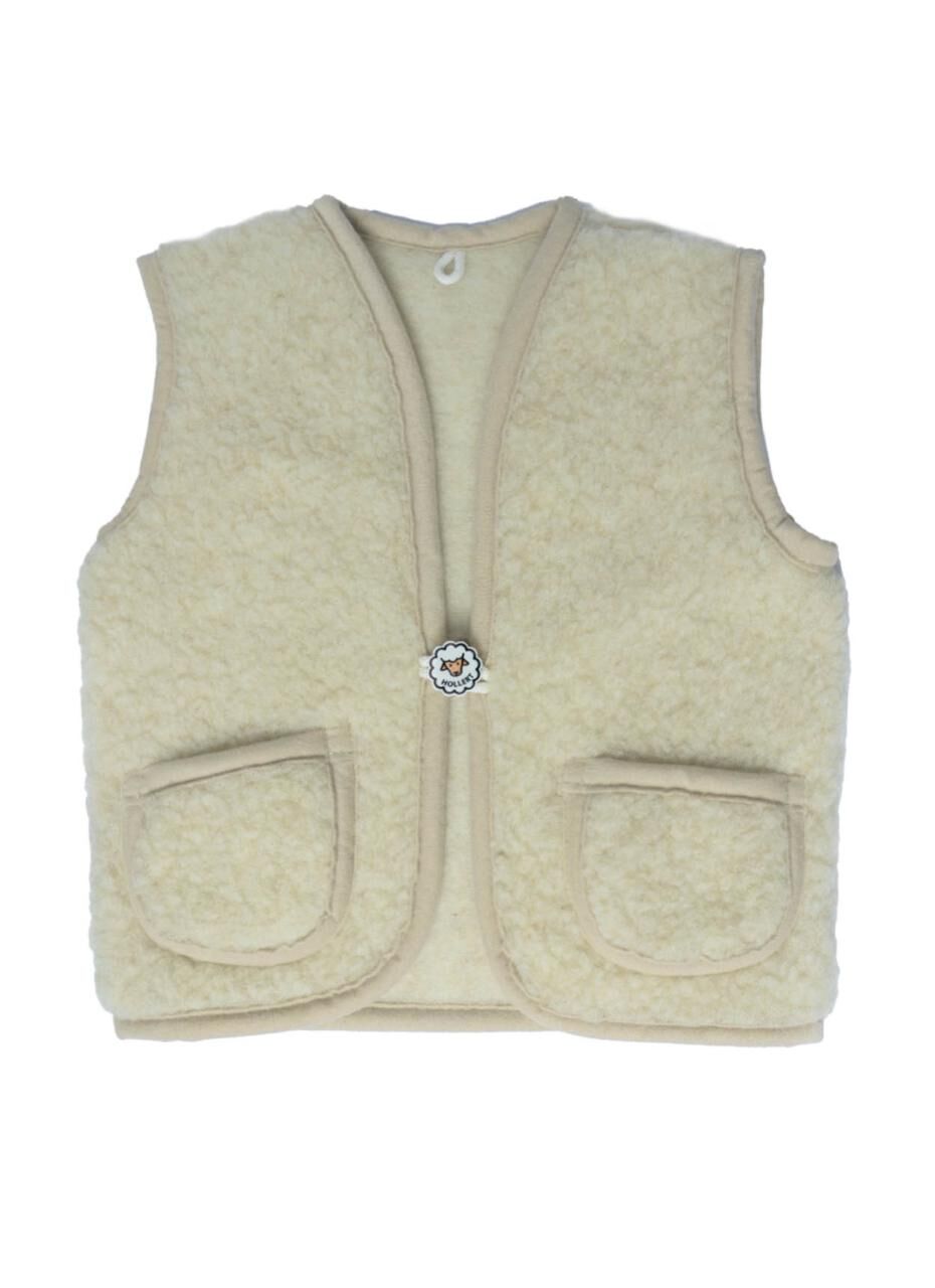 Merino Wollweste für Kinder - PINOCCHIO - Farbe: Weiß | Größe: 98
