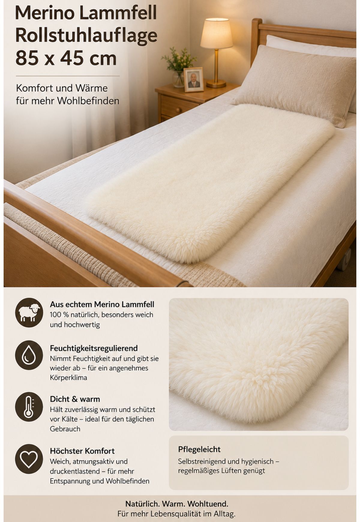 Lammfell - ROLLSTUHL Auflage
