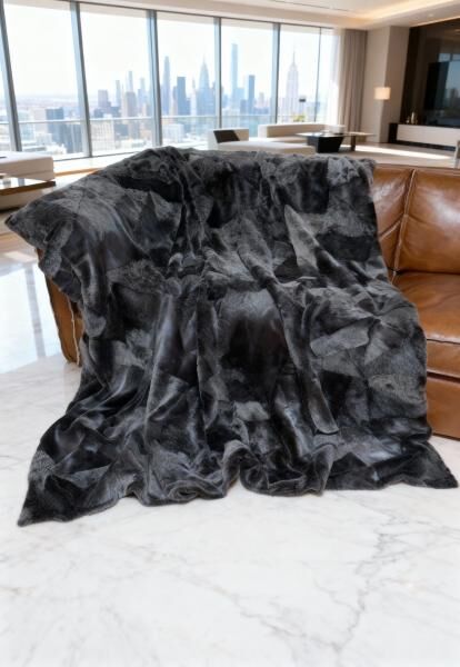 Lammfelldecke Merino 210 x 175 cm Modell 2509 Grau