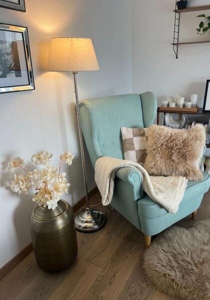 Lammfellkissen Merino Beige mit Inlett