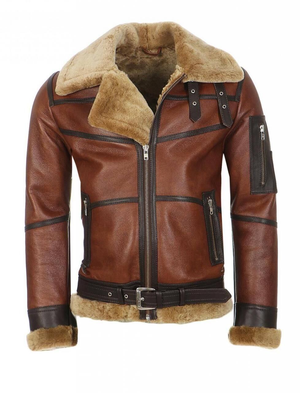 Bomberjacke - B16 - Größe: L | Farbe: Model 5 - Kastanie/Cappuccino