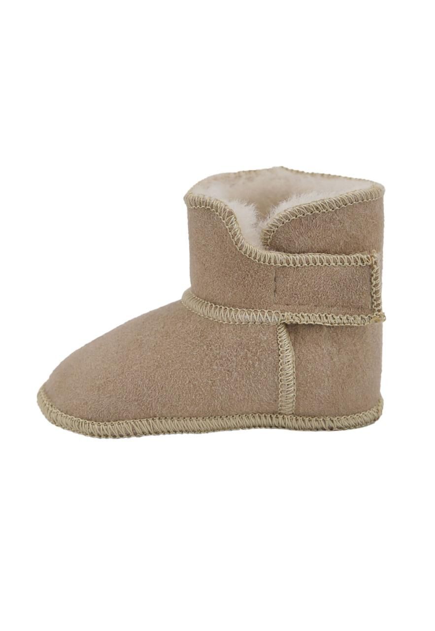 Baby Lammfellschuhe - MIT KLETTVERSCHLUSS - Schuhgröße: EUR 24-25 | Farbe: Beige