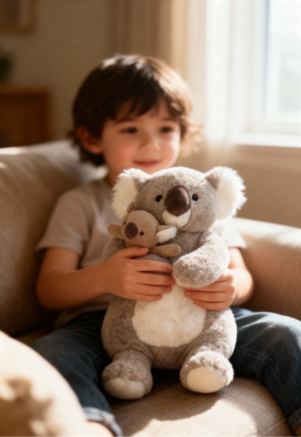 Kuschelfamilie „Koala Jess & Baby Jessyie“ mit 0,8 L Wärmflasche & Kirschkernfüllung