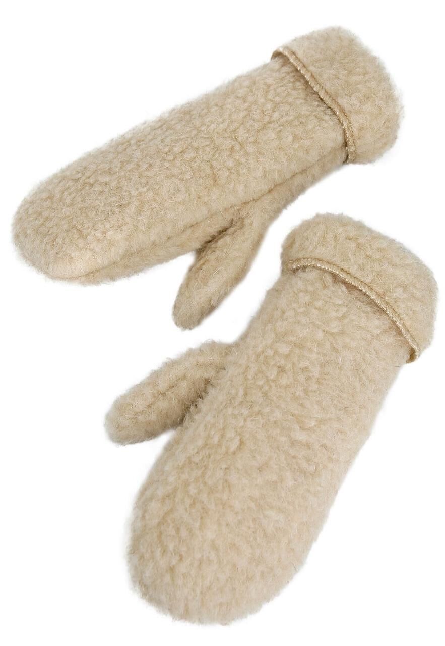 Fausthandschuhe Molli Beige aus Merinowolle - Größe: L/XL