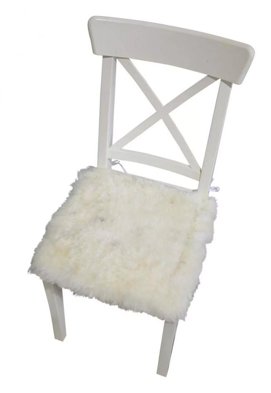 Lammfell Sitzkissen 40 x 40 cm Champagner 2. Wahl -