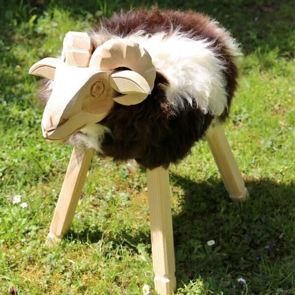 Lamb in wood and sheepskin Paul patched pattern Model 49