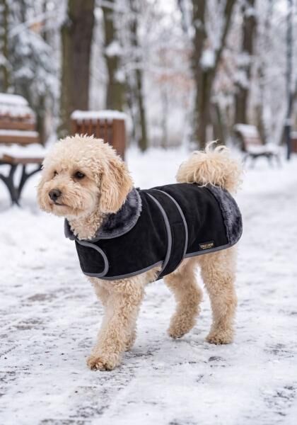 Lammfell Hundemantel mit Klettverschluss Modell 9
