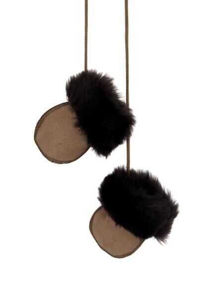 Merino Lammfell Baby Fäustlinge - Braun (0-1 Jahr)