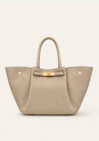 Premium Damenhandtasche aus Echtleder Cremebeige