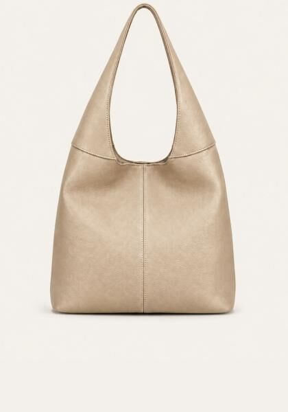 Minimalistische Hobo Bag aus Echtleder – Stilvolle Schultertasche in Cremebeige