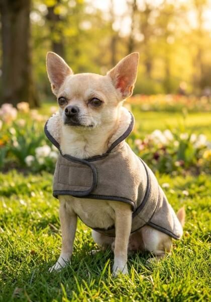 Lammfell Hundemantel mit Klettverschluss Modell 12