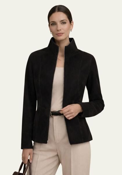 Lederjacke - Slim Fit beidseitig tragbar