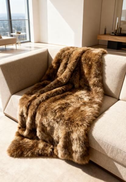 Lammfelldecke Toscana 210 x 160 cm Modell 2519 Haselnussbraun