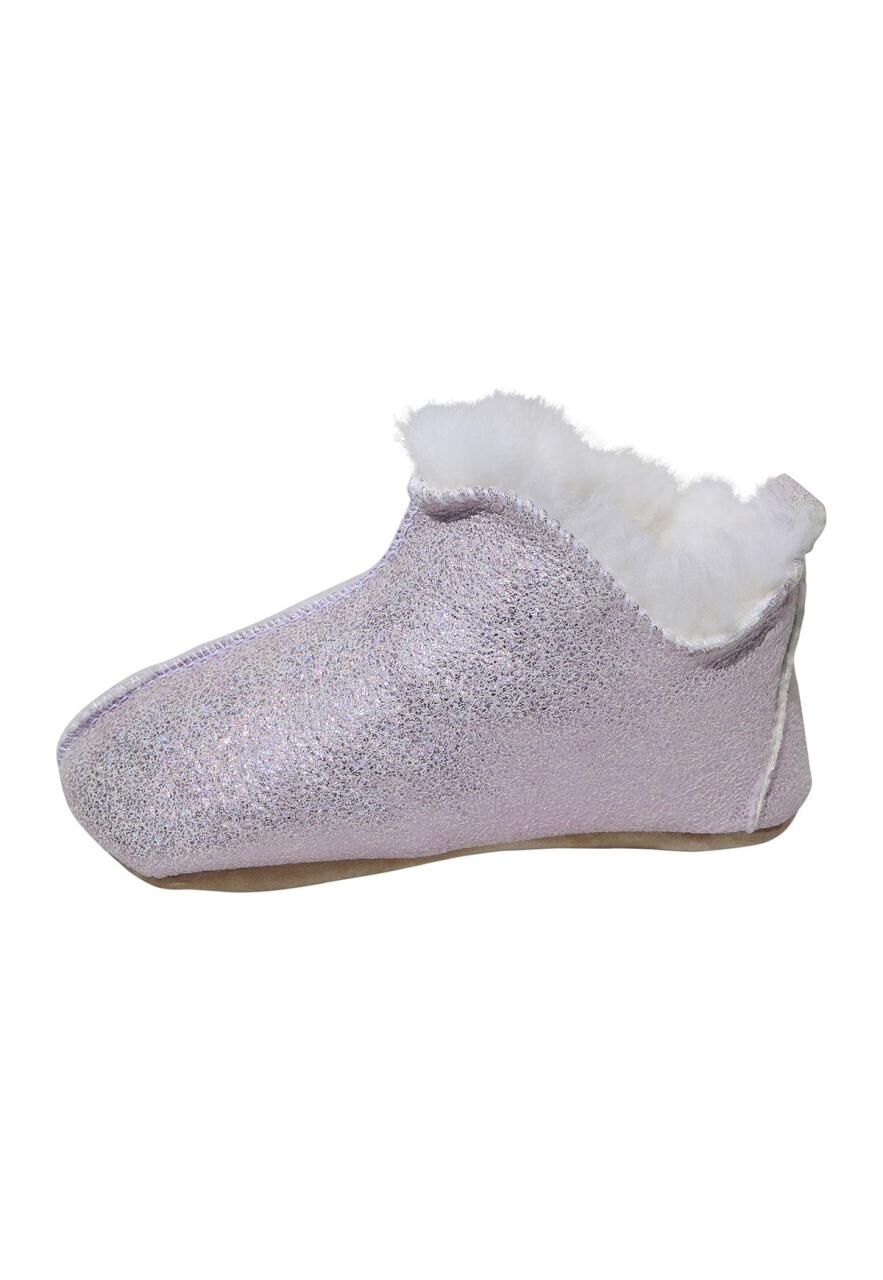 Lammfell Kinder Hausschuhe Bali Glitzer Rosa - Farbe: Rosa | Schuhgröße: EUR 25/26