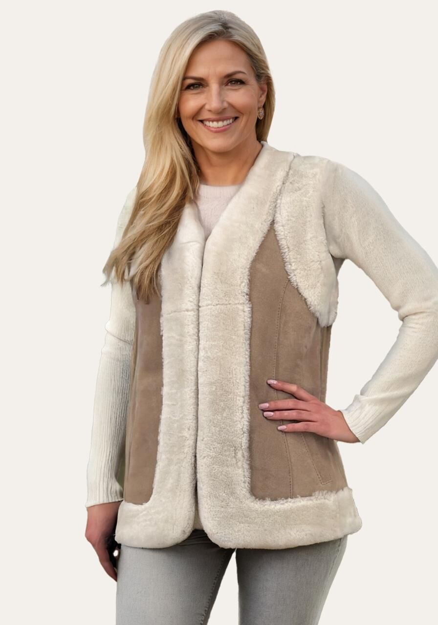Lammfellweste – Edler Wohlfühlluxus im soften Beige - Größe: XXL