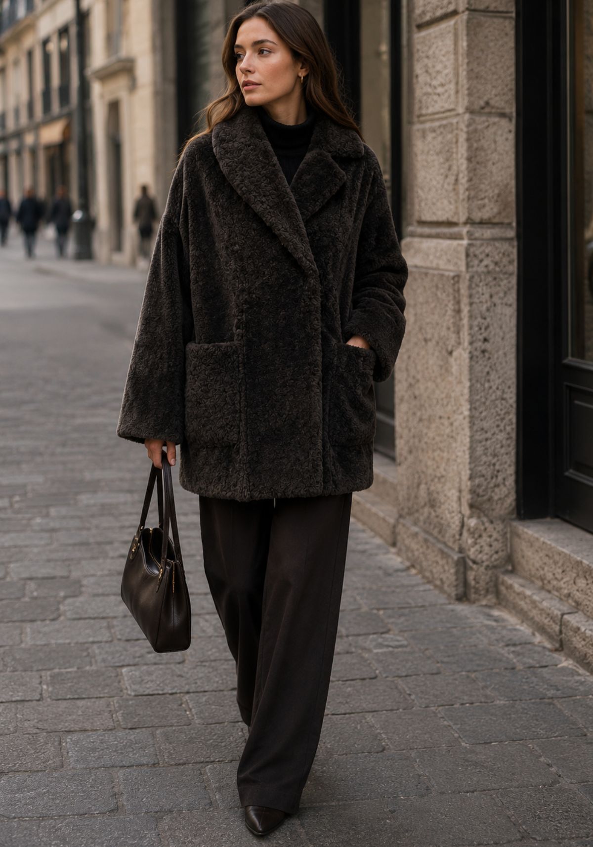 Shearling Lammfelljacke Khaki – Zeitlos & Elegant