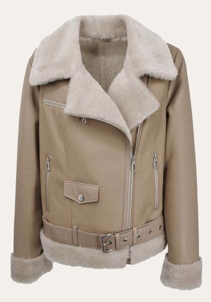 Lambskin Jacket THYRA Beige