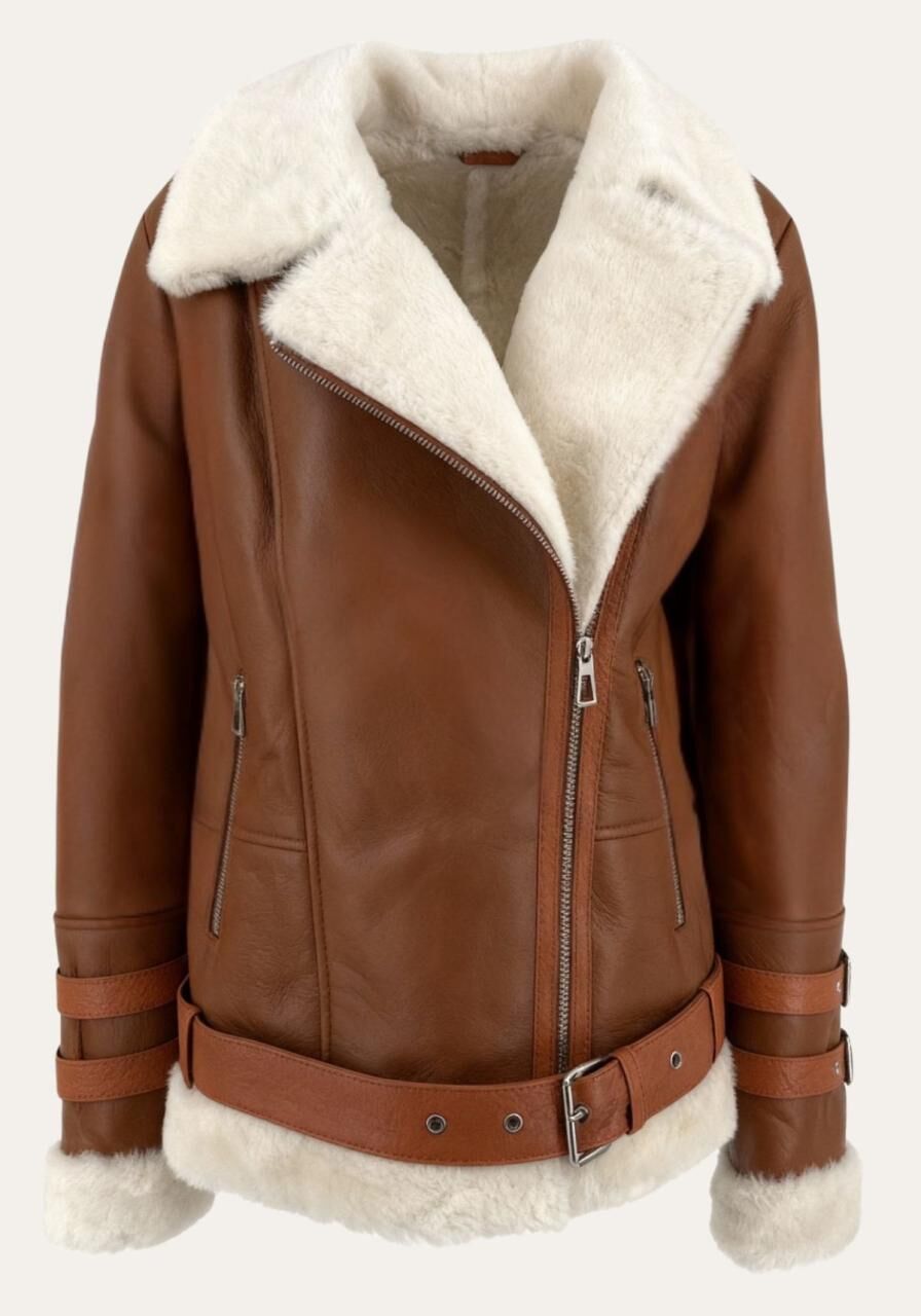 Shearling Lammfelljacke – Edler Komfort im stilvollen Fli... - Größe: 3XL