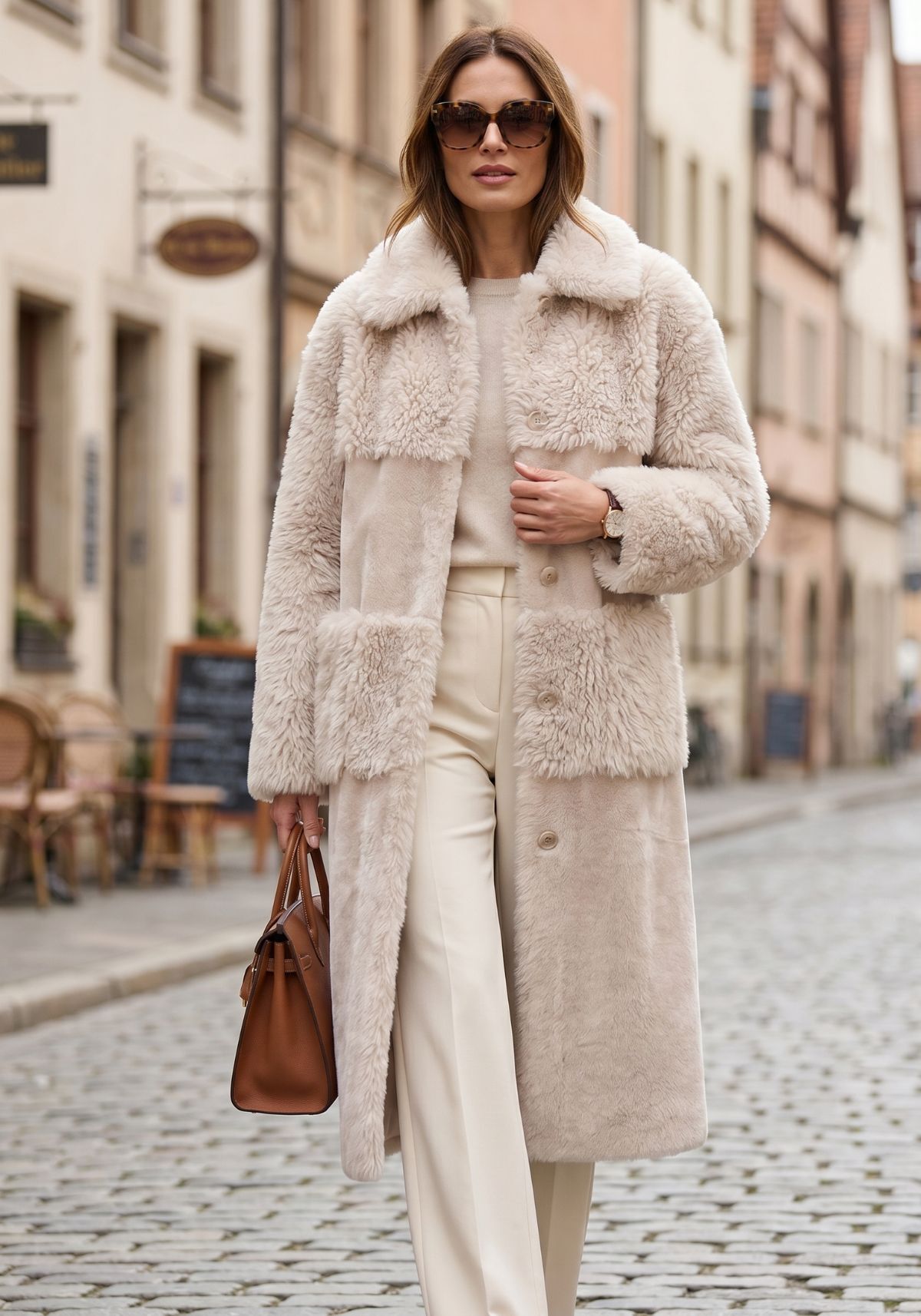 Shearling Lammfell Wendemantel Modell 1022