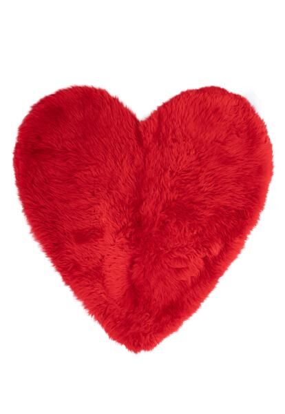 Lambskin Rug - HEART RED