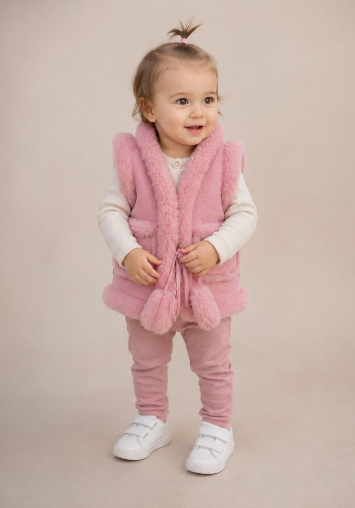 Kinder Lammfellweste Modell 15 Rosa